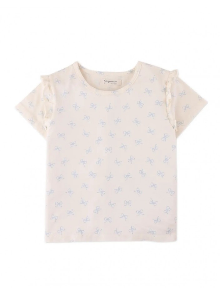 Celine All-over Print T-Shirt with Ruffles