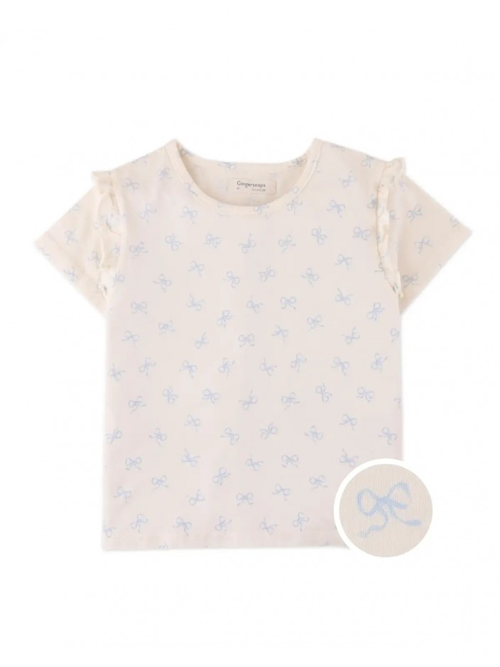 Celine All-over Print T-Shirt with Ruffles