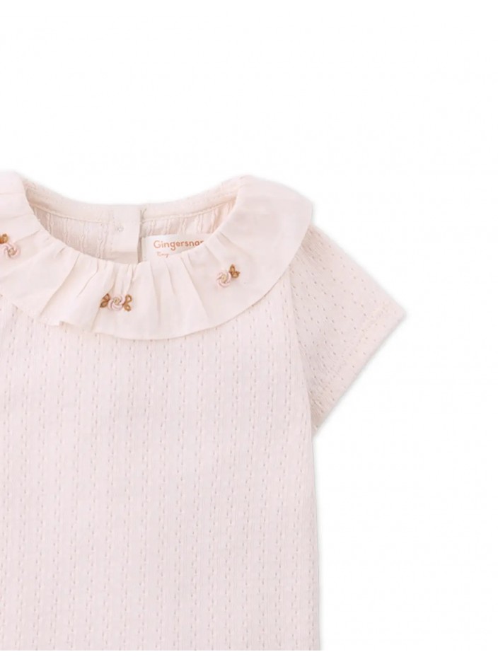 Baby Janna Ribbed Top with Embroidered Collar