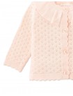 Baby Taliyah Pointelle Cardigan with Ruffled Collar