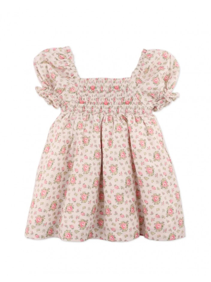 Baby Tristana Printed Puff Sleeve Dress with Smocking