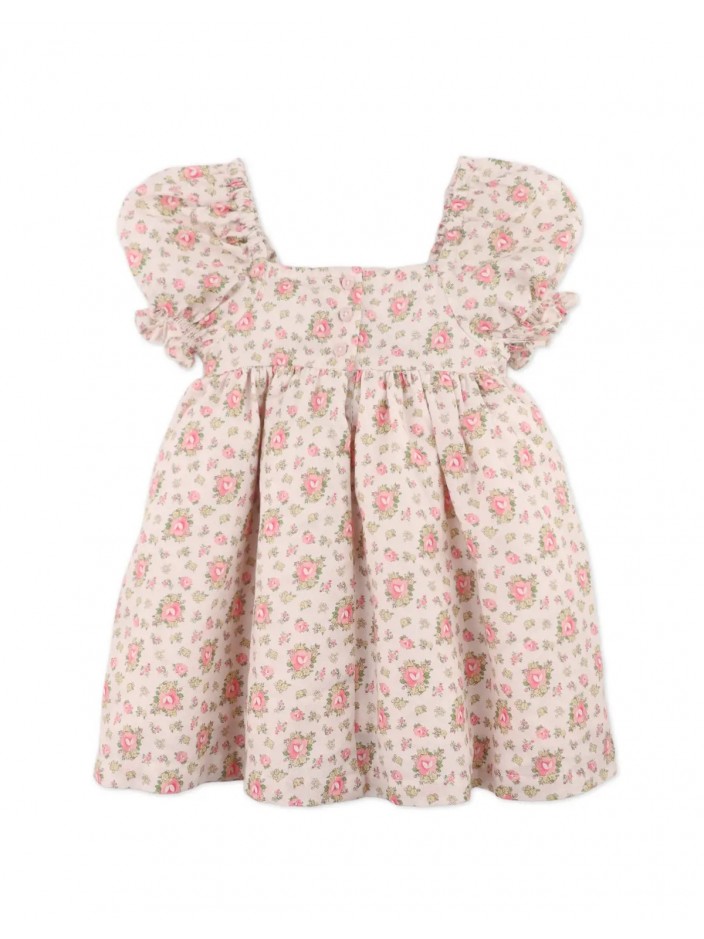 Baby Tristana Printed Puff Sleeve Dress with Smocking