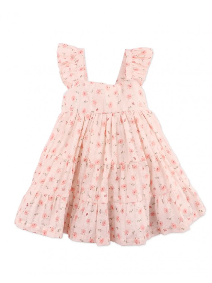 Baby Naafiri Printed Tiered Dress with Bow on the Back