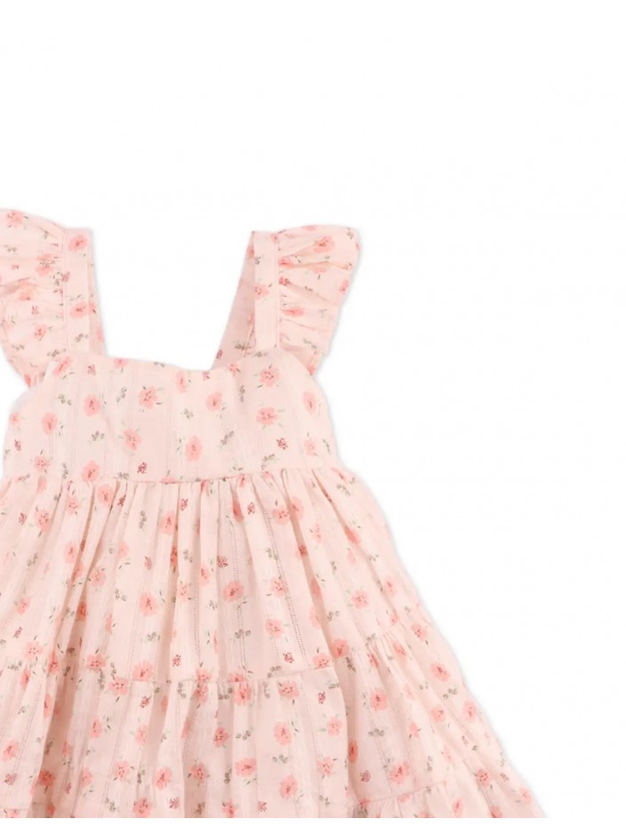 Baby Naafiri Printed Tiered Dress with Bow on the Back