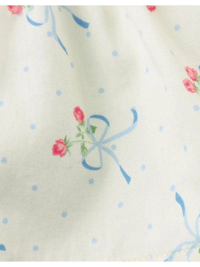Baby Lillia Printed Skirt with Smocking and Embroidery