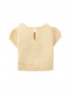 Baby Lux Puffed Sleeve Top with Flower Appliqué