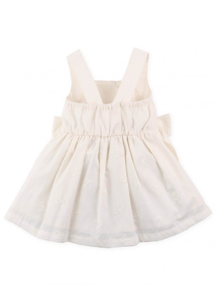 Baby Shireen Embroidered Smocked Dress with Big Bow Details