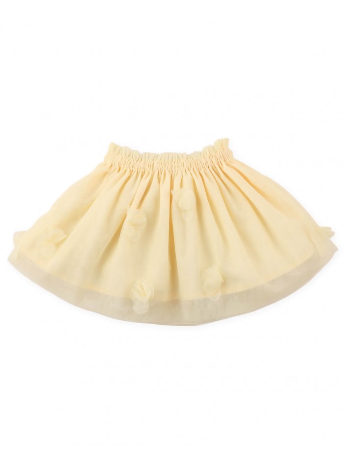 Baby Lux Skirt with Floral Appliqué