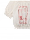 Maru T-Shirt with Puff Sleeves Bow Spot Print