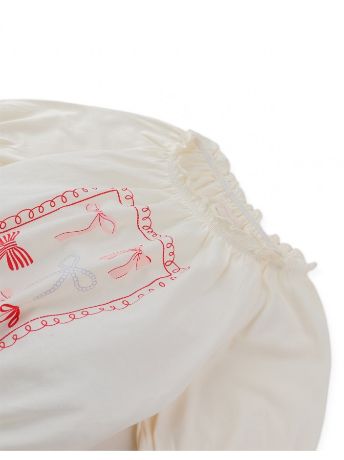 Maru T-Shirt with Puff Sleeves Bow Spot Print