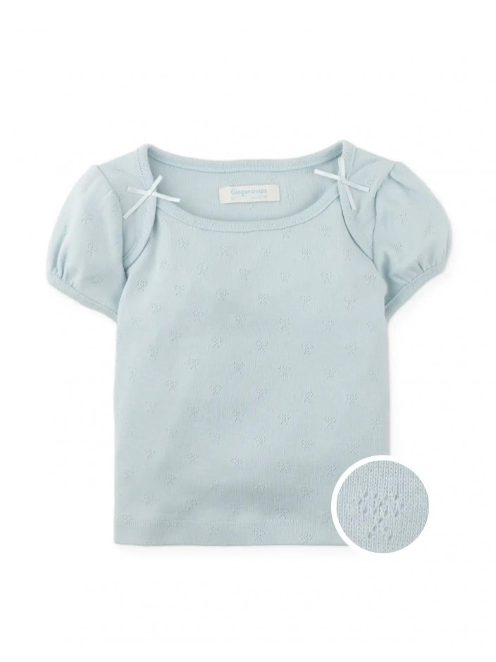 Suzie Cropped Top with Bow Applique'