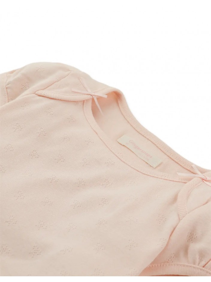 Suzie Cropped Top with Bow Applique'