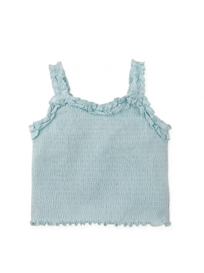 Gigi Fully Smocked Tank Top with Set-in Ruffles