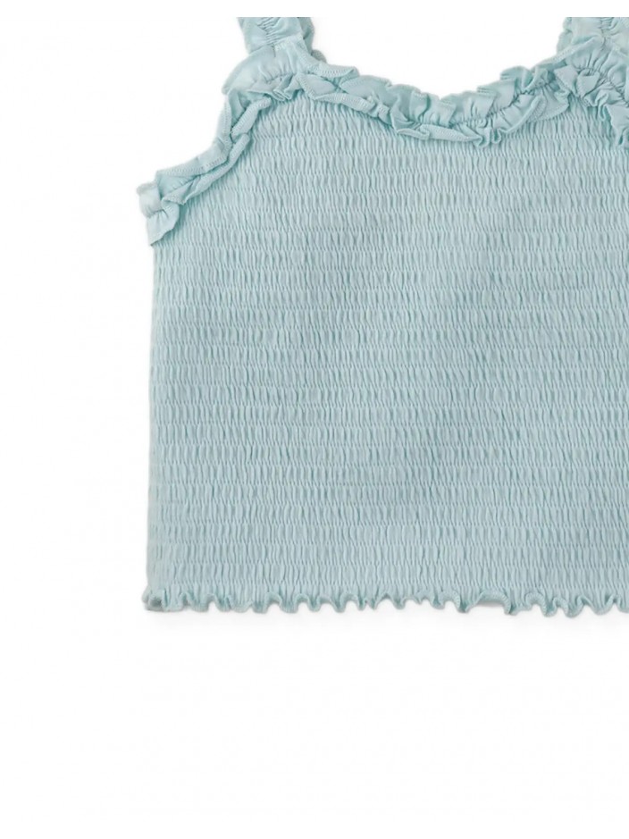 Gigi Fully Smocked Tank Top with Set-in Ruffles