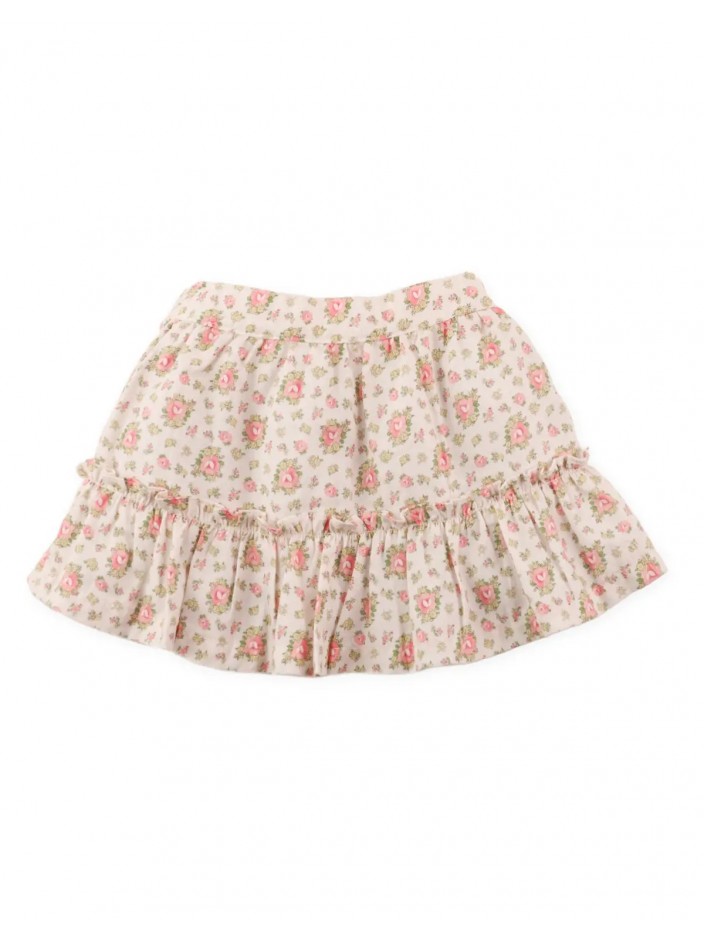 Baby Syndra Pointelle Top with Printed Skirt Set