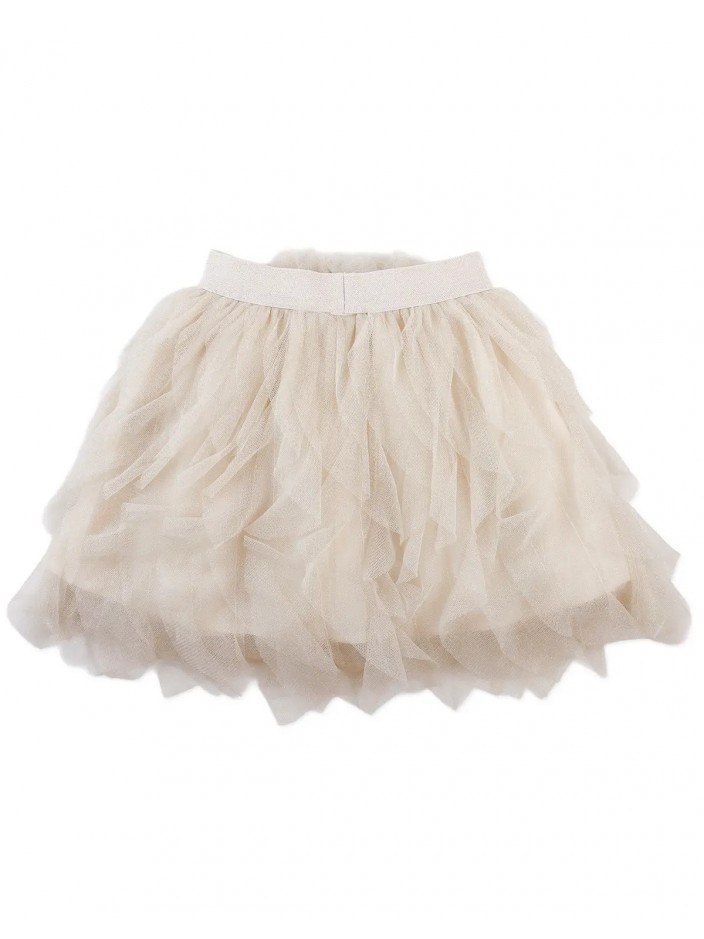 Marielle Tiered Ruffle Tulle Skirt with Corsage on Waist