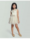 Marielle Tiered Ruffle Tulle Skirt with Corsage on Waist