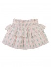 Gracie Floral Print Smocked and Tiered Peplum Skirt