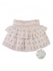 Gracie Floral Print Smocked and Tiered Peplum Skirt