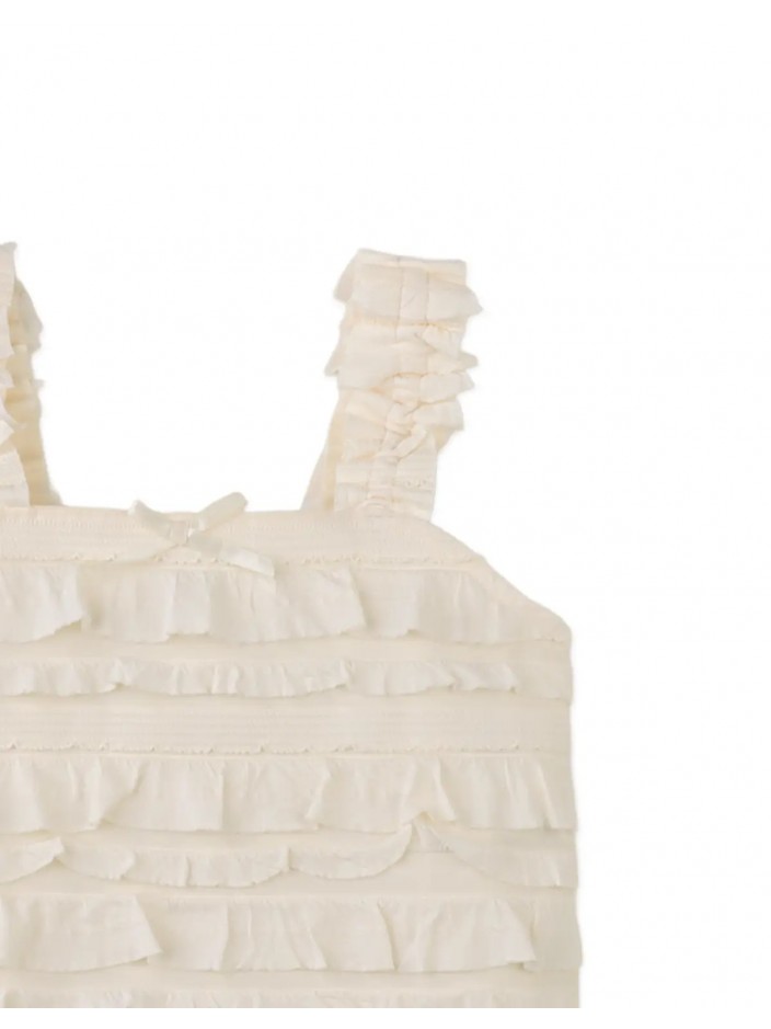 Suri Tank Top with All-Over Ruffles and Satin Bow