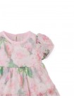 Baby Maxie Puffed Tiered Dress with All-Over Floral Print on Tulle