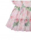 Baby Maxie Puffed Tiered Dress with All-Over Floral Print on Tulle