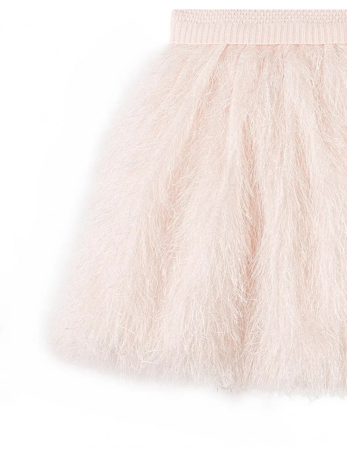 Baby Michelle Knitted Top and Feather Fabric Combi Dress