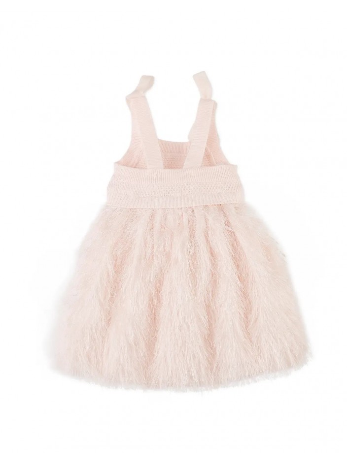 Baby Michelle Knitted Top and Feather Fabric Combi Dress