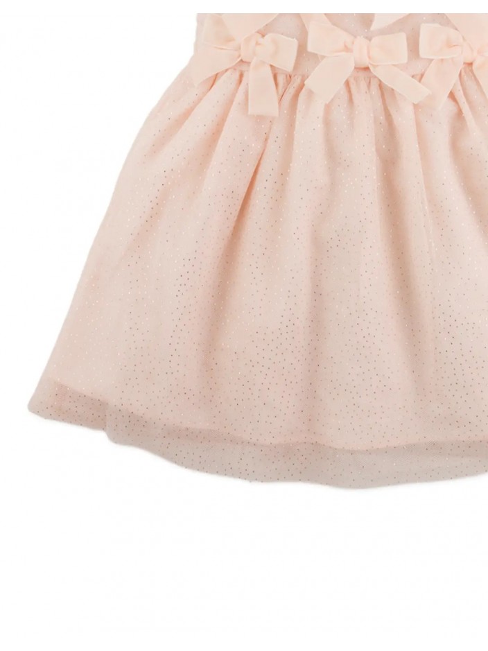 Baby Rianne Strappy Glittered Tulle Dress with Bows
