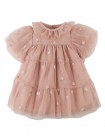 Baby Soleil Tulle Dress with Puff Sleeves and Ruffles
