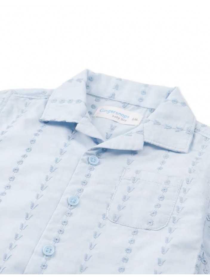 Baby Graham Shirt with Textured Stripes