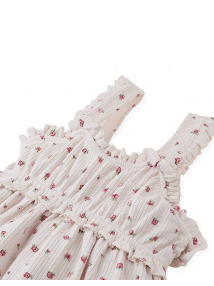 Alina Dress with Ruffles on Bodice and Sleeves