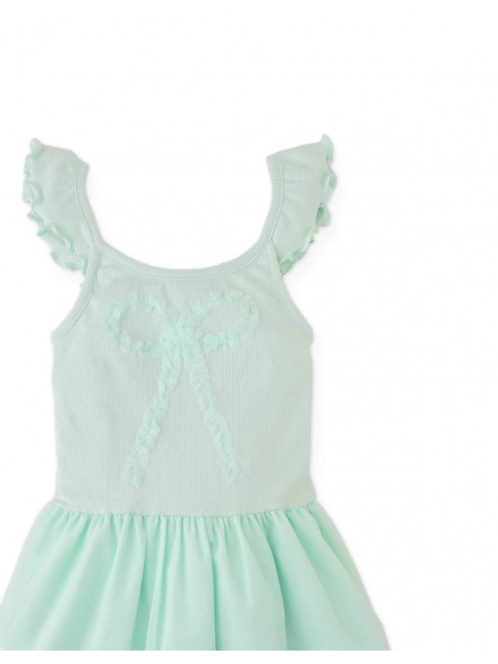 Elara Drop-Waist Dress with Tulle Skirt