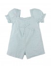 Daniela Bow Eyelet Playsuit with Ruffled Sweetheart Neckline