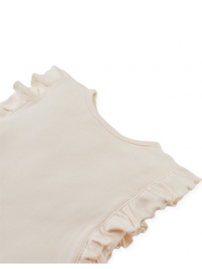 Cici Tank Top with Ruffled Sleeves and Embroidered Gg Logo