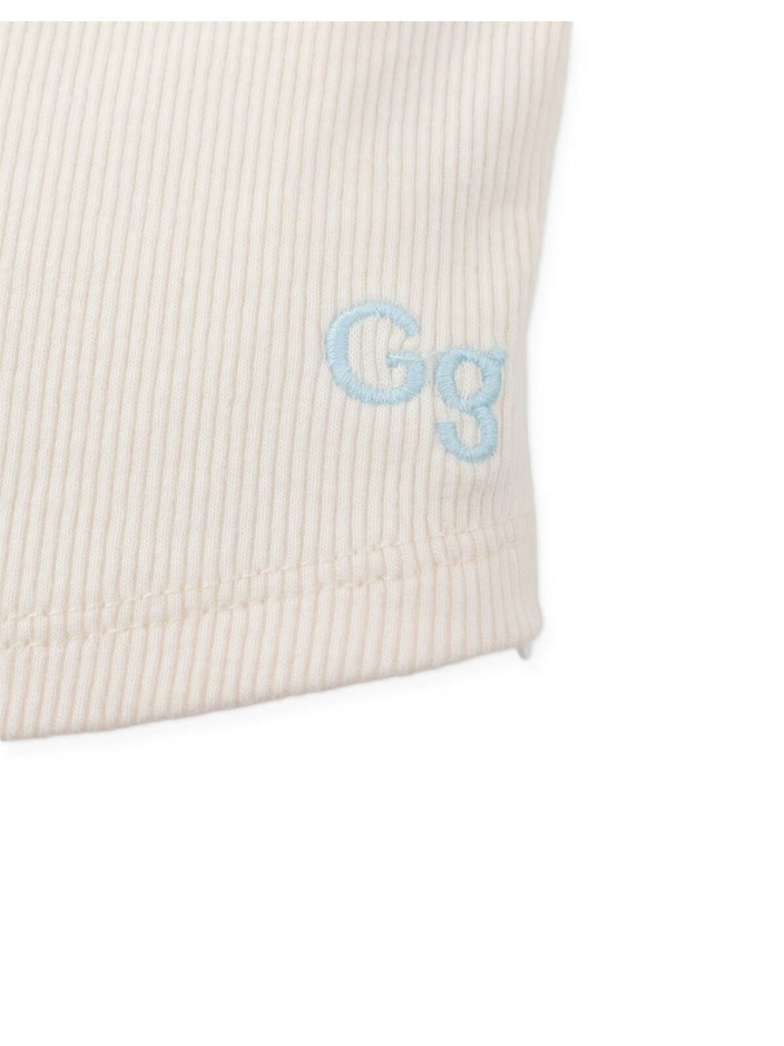 Cici Tank Top with Ruffled Sleeves and Embroidered Gg Logo