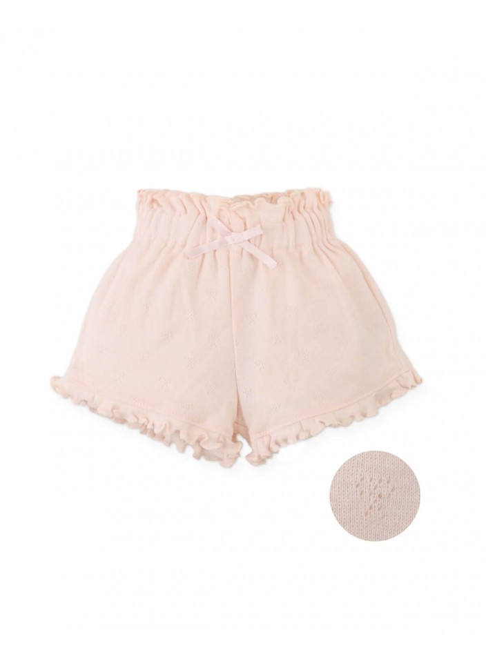 Baby Faye Shorts with Waistband and Bow Applique