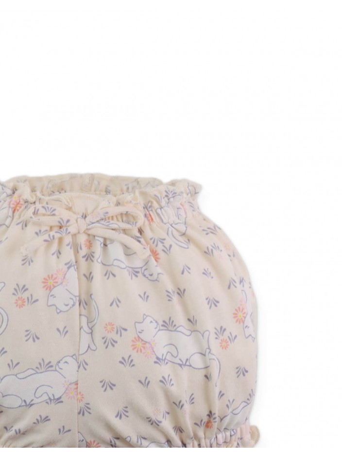 Baby Lyra Bloomers with Ruffles on Hem and Bow Applique