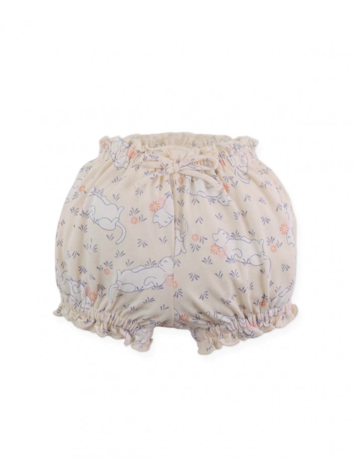 Baby Lyra Bloomers with Ruffles on Hem and Bow Applique