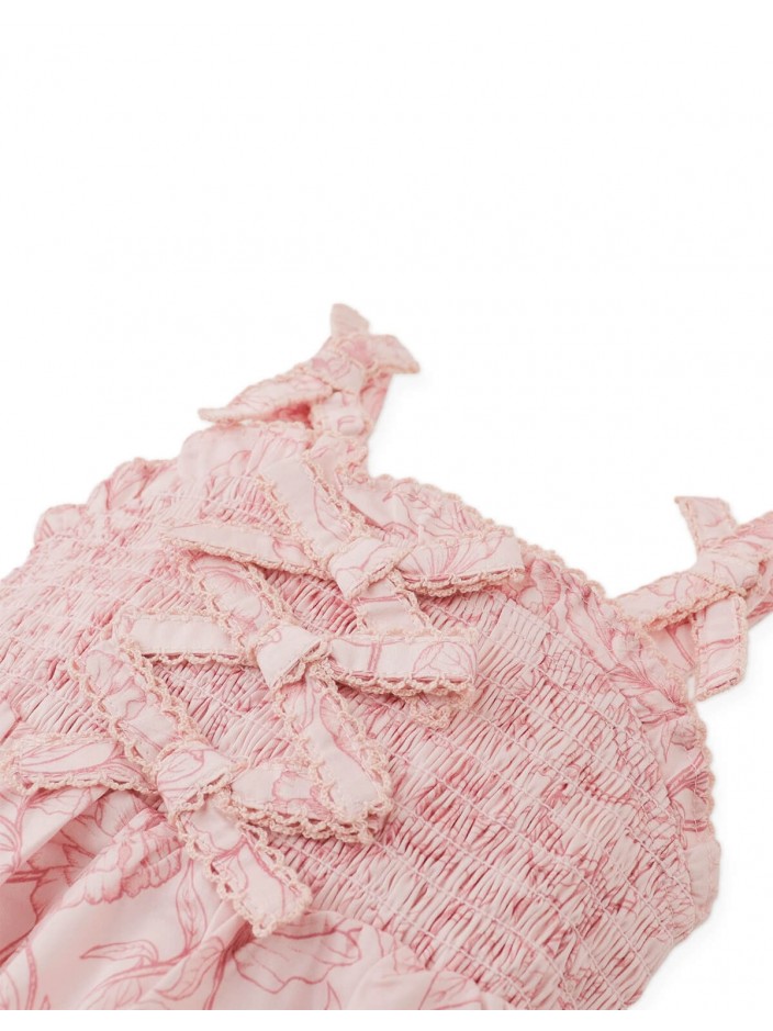 Baby Marguerite Smocked Toile Dress with Bows