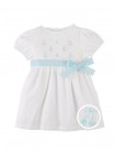 Baby Kienna Short Sleeves Smocked Dress with Belt and Bow Details