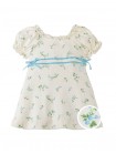 Baby Giselle Puff Sleeves Dress with Satin Ribbon Trim on Waist
