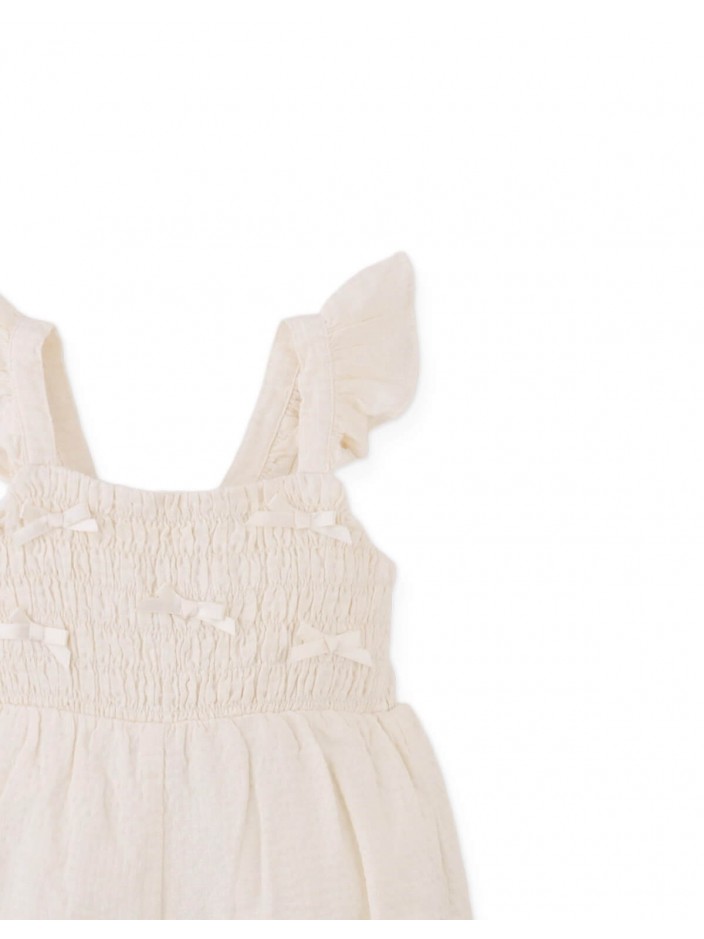 Baby Jacinta  Smocked Bubble Playsuit with Tiny Bows
