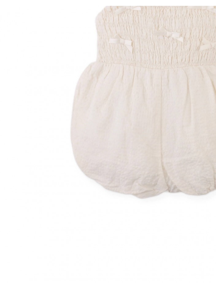 Baby Jacinta  Smocked Bubble Playsuit with Tiny Bows