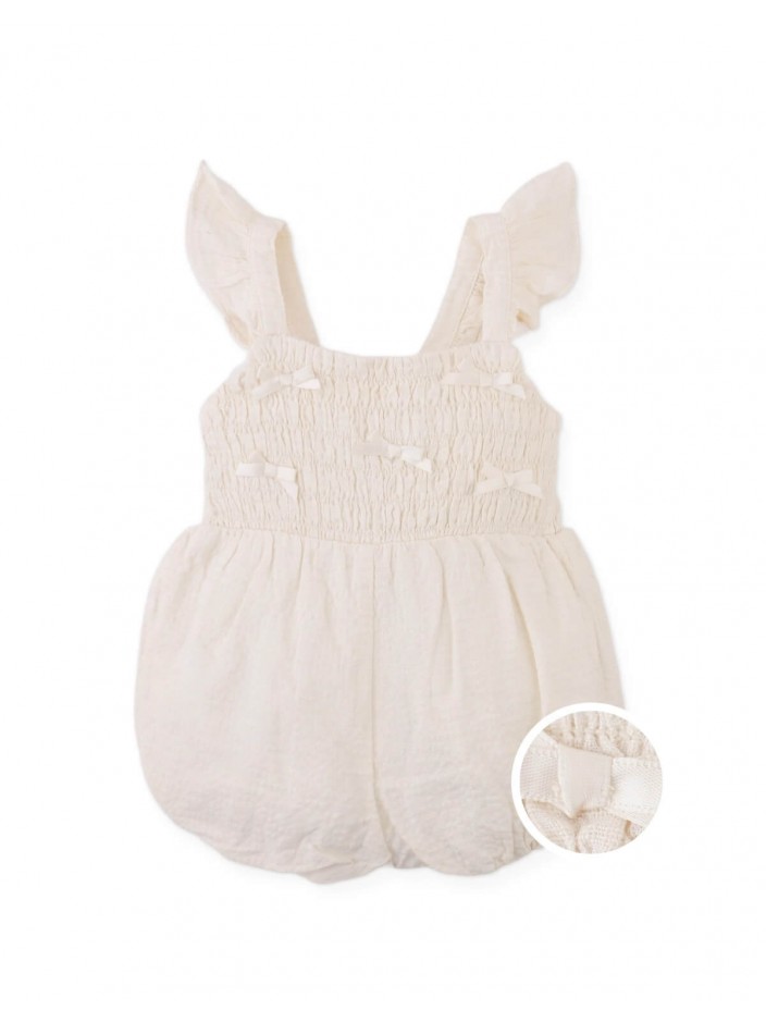 Baby Jacinta  Smocked Bubble Playsuit with Tiny Bows