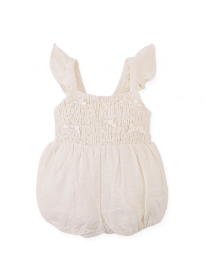 Baby Jacinta  Smocked Bubble Playsuit with Tiny Bows