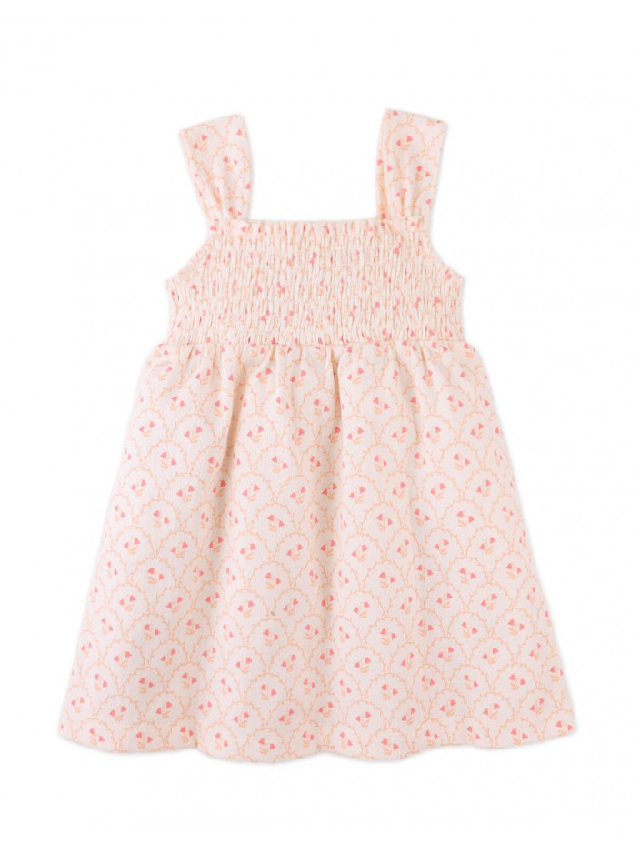 Elena Smocked Strappy Textured Dress