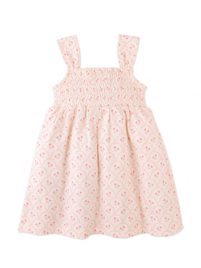 Elena Smocked Strappy Textured Dress