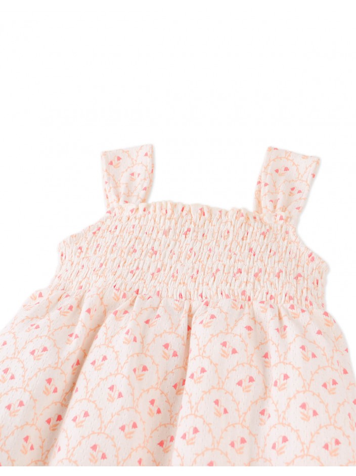 Elena Smocked Strappy Textured Dress