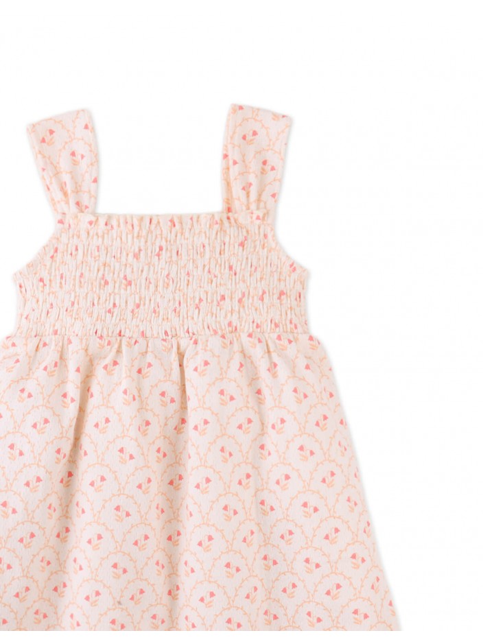 Elena Smocked Strappy Textured Dress